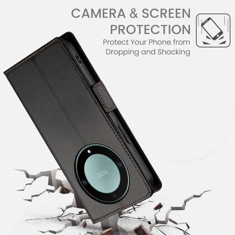 For Honor X9d 5G / X70 5G Side Buckle Magnetic Frosted Leather Phone Case