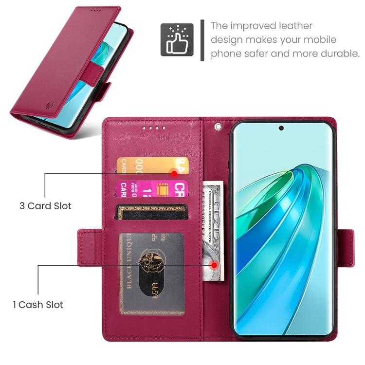 For Honor X9d 5G / X70 5G Side Buckle Magnetic Frosted Leather Phone Case