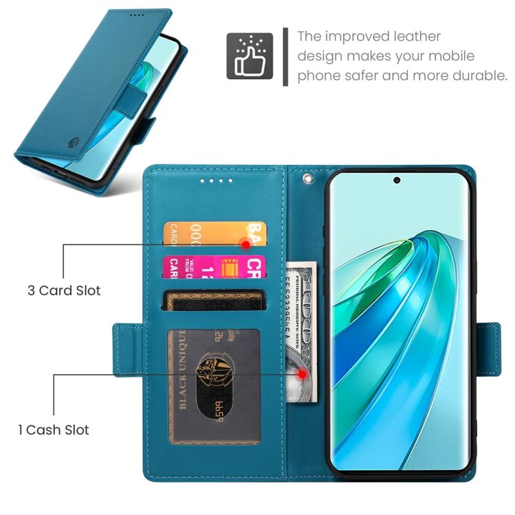 For Honor X9d 5G / X70 5G Side Buckle Magnetic Frosted Leather Phone Case