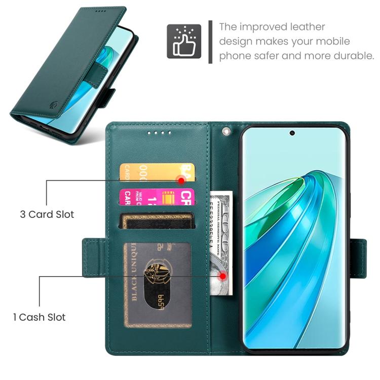 For Honor X9d 5G / X70 5G Side Buckle Magnetic Frosted Leather Phone Case
