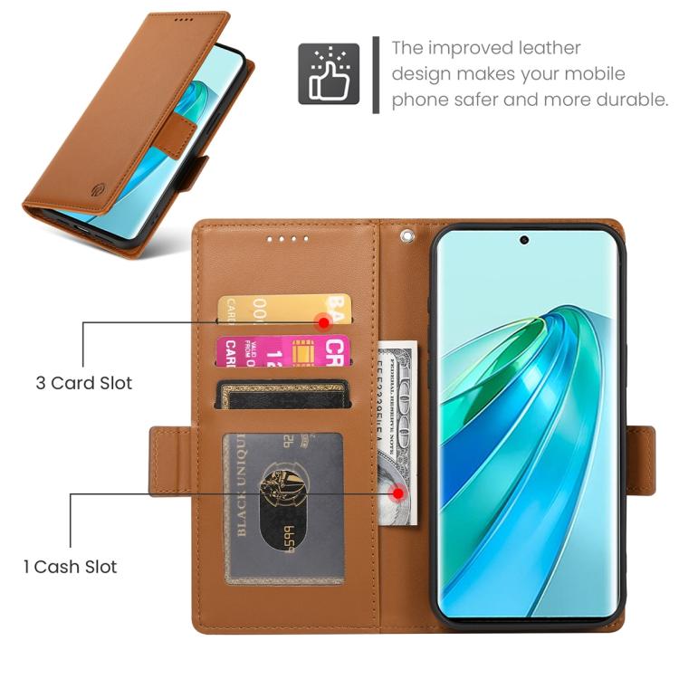For Honor X9d 5G / X70 5G Side Buckle Magnetic Frosted Leather Phone Case