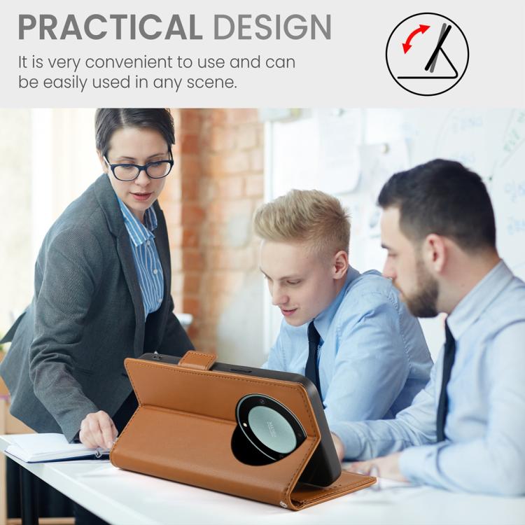 For Honor X9d 5G / X70 5G Side Buckle Magnetic Frosted Leather Phone Case