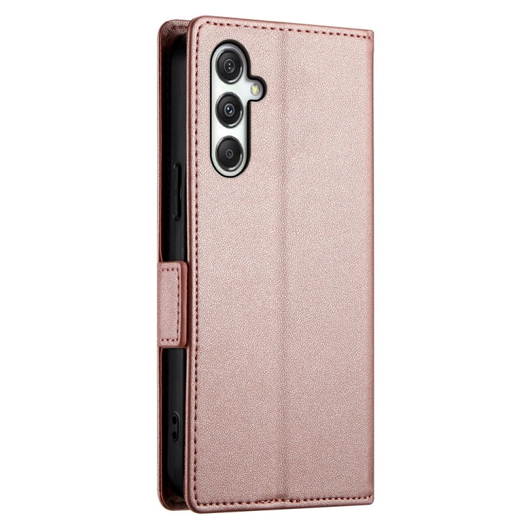 For Samsung Galaxy M35 Side Buckle Magnetic Frosted Leather Phone Case