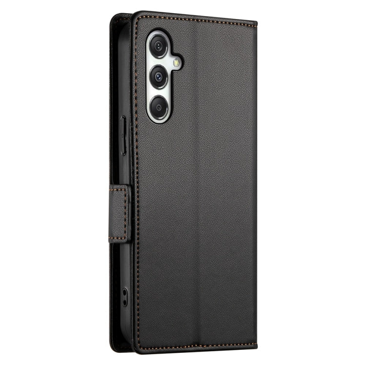 For Samsung Galaxy M35 Side Buckle Magnetic Frosted Leather Phone Case