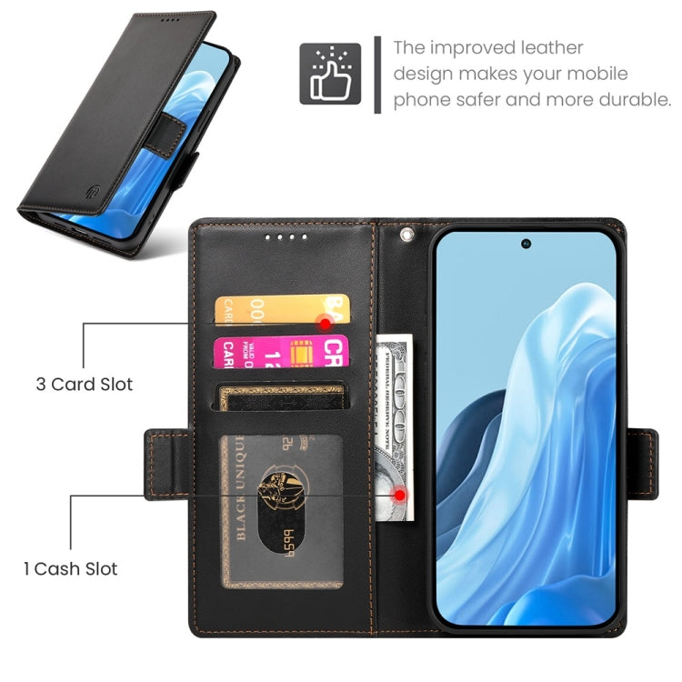 For Samsung Galaxy M35 Side Buckle Magnetic Frosted Leather Phone Case