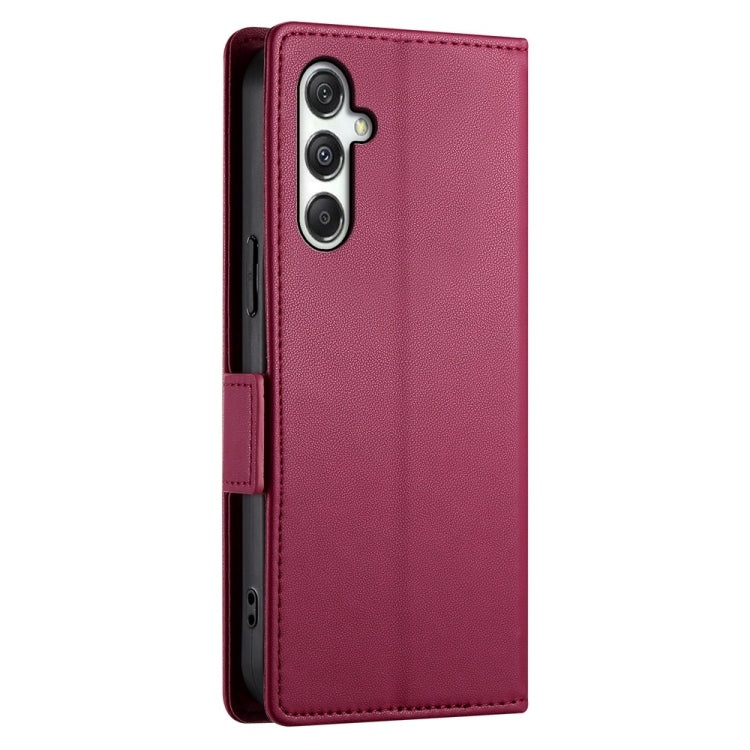 For Samsung Galaxy M35 Side Buckle Magnetic Frosted Leather Phone Case