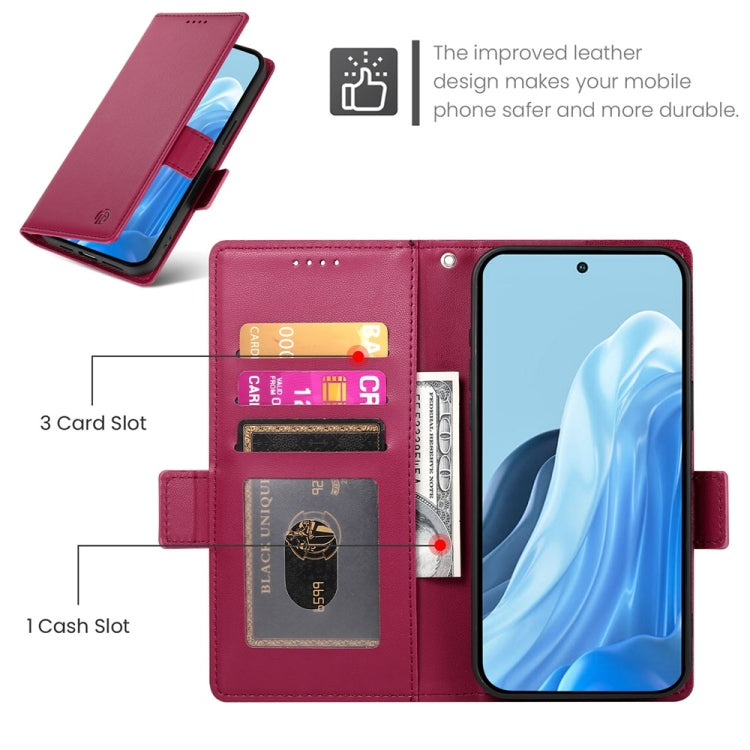 For Samsung Galaxy M35 Side Buckle Magnetic Frosted Leather Phone Case