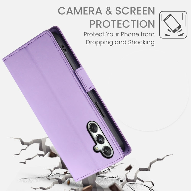 For Samsung Galaxy M35 Side Buckle Magnetic Frosted Leather Phone Case