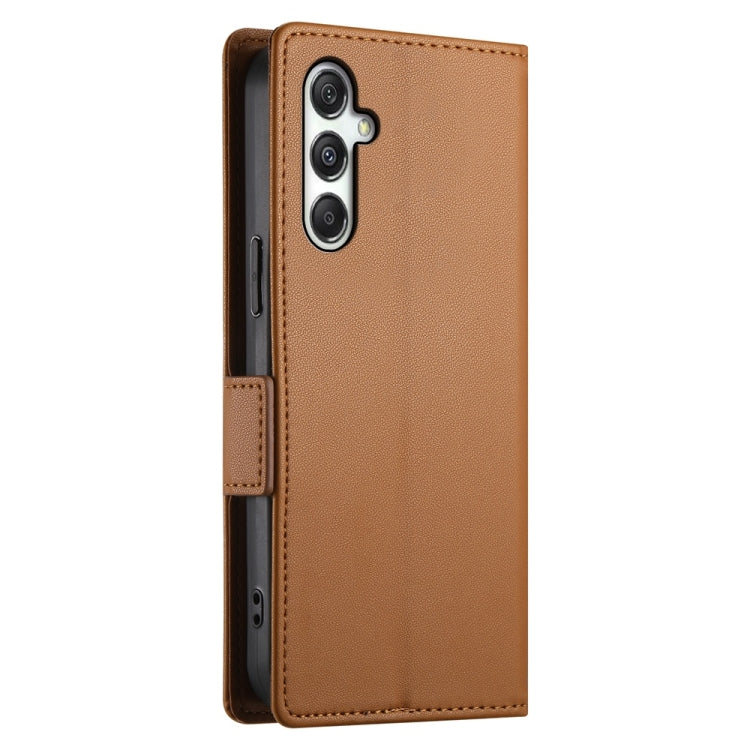 For Samsung Galaxy M35 Side Buckle Magnetic Frosted Leather Phone Case