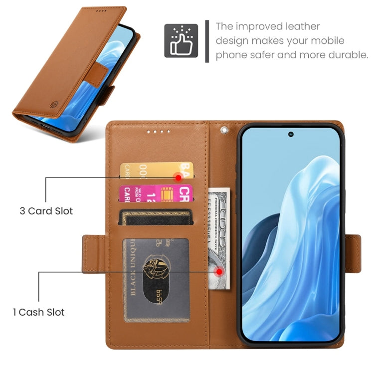 For Samsung Galaxy M35 Side Buckle Magnetic Frosted Leather Phone Case