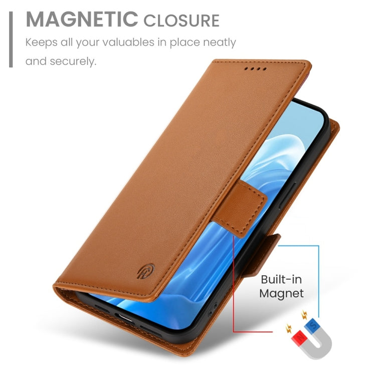 For Samsung Galaxy M35 Side Buckle Magnetic Frosted Leather Phone Case
