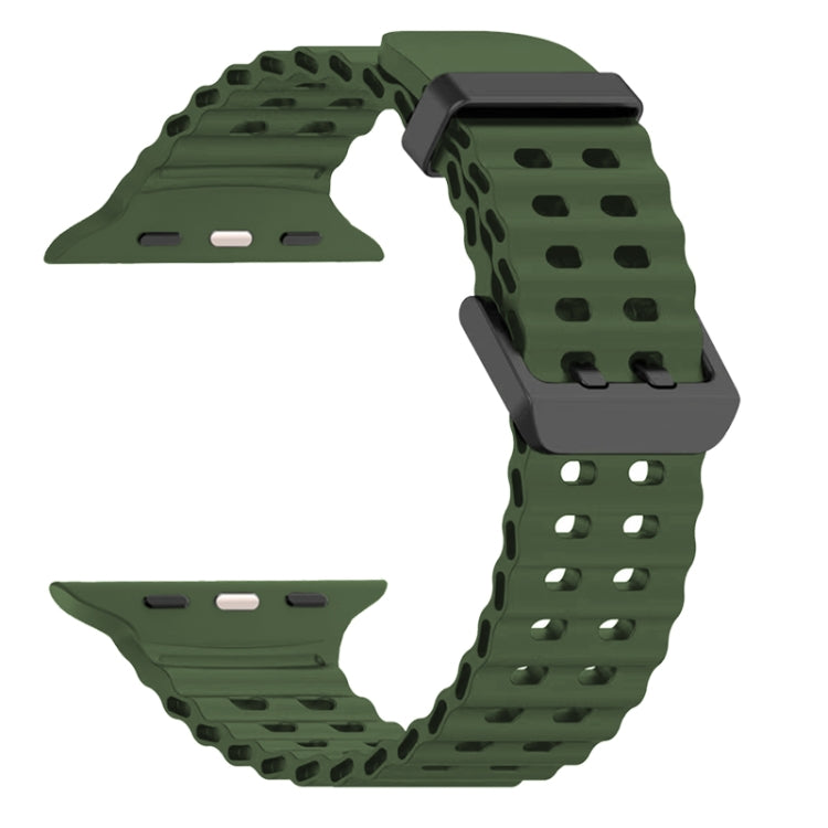 For Apple Watch Ultra 2 49mm Ocean Dual-Row Hole Silicone Watch Band