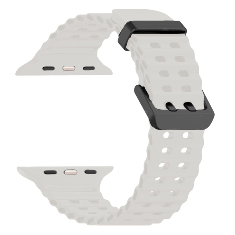 For Apple Watch Series 7 45mm Ocean Dual-Row Hole Silicone Watch Band