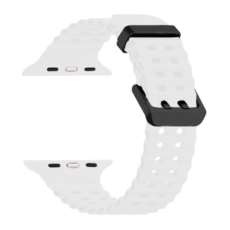 For Apple Watch Series 6 44mm Ocean Dual-Row Hole Silicone Watch Band