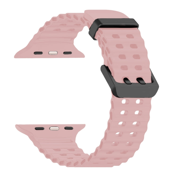 For Apple Watch Series 3 42mm Ocean Dual-Row Hole Silicone Watch Band