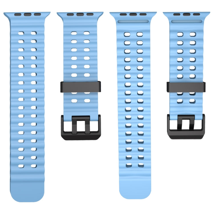 For Apple Watch Ultra 2 49mm Ocean Dual-Row Hole Silicone Watch Band