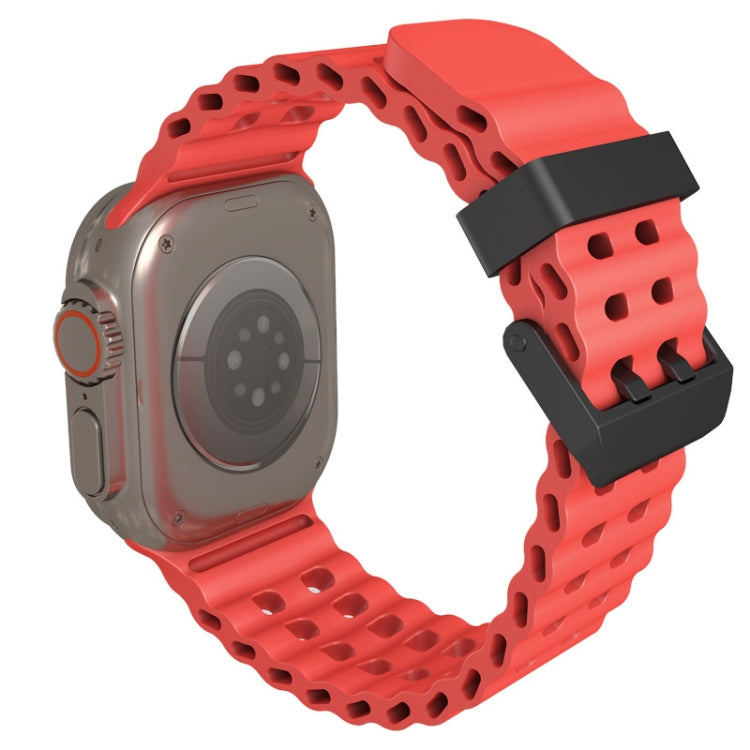 For Apple Watch Ultra 2 49mm Ocean Dual-Row Hole Silicone Watch Band