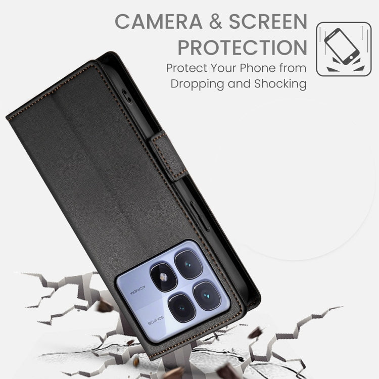 For Redmi K70 Ultra Side Buckle Magnetic Frosted Leather Phone Case
