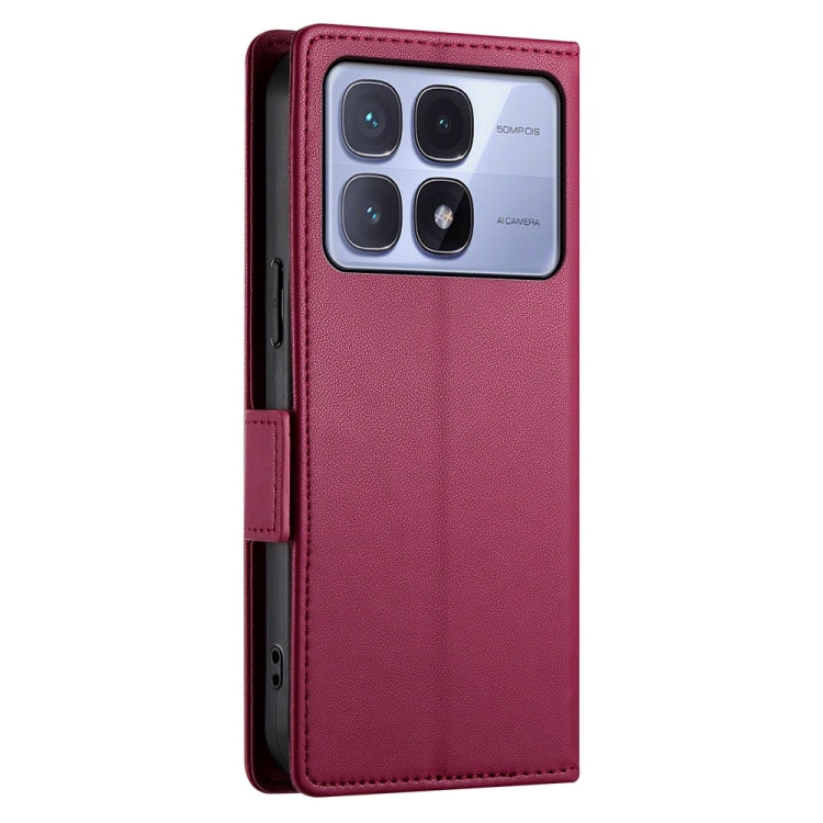 For Redmi K70 Ultra Side Buckle Magnetic Frosted Leather Phone Case