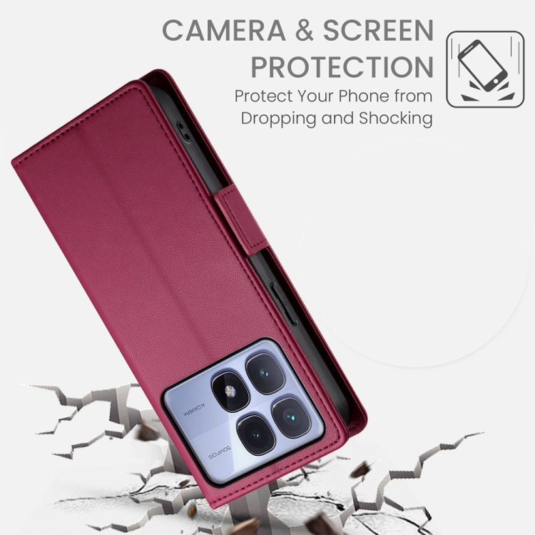 For Redmi K70 Ultra Side Buckle Magnetic Frosted Leather Phone Case