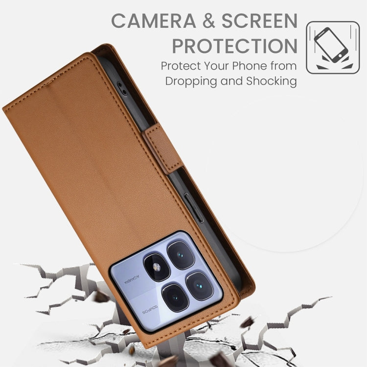 For Redmi K70 Ultra Side Buckle Magnetic Frosted Leather Phone Case