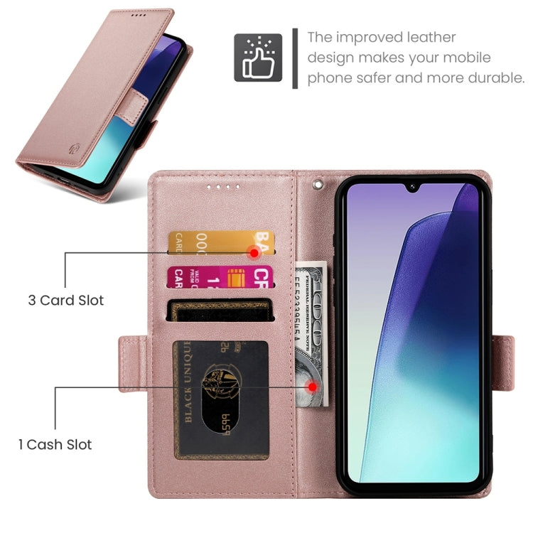 For Redmi 14C 4G Side Buckle Magnetic Frosted Leather Phone Case