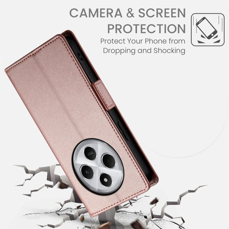 For Redmi 14C 4G Side Buckle Magnetic Frosted Leather Phone Case