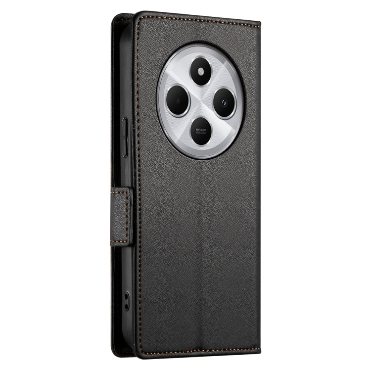 For Redmi 14C 4G Side Buckle Magnetic Frosted Leather Phone Case