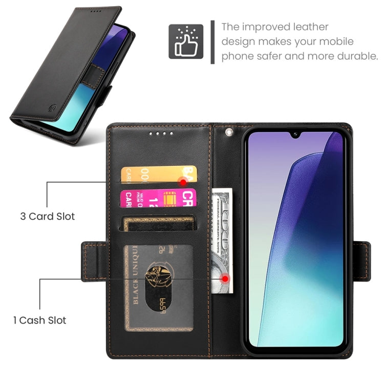 For Redmi 14C 4G Side Buckle Magnetic Frosted Leather Phone Case