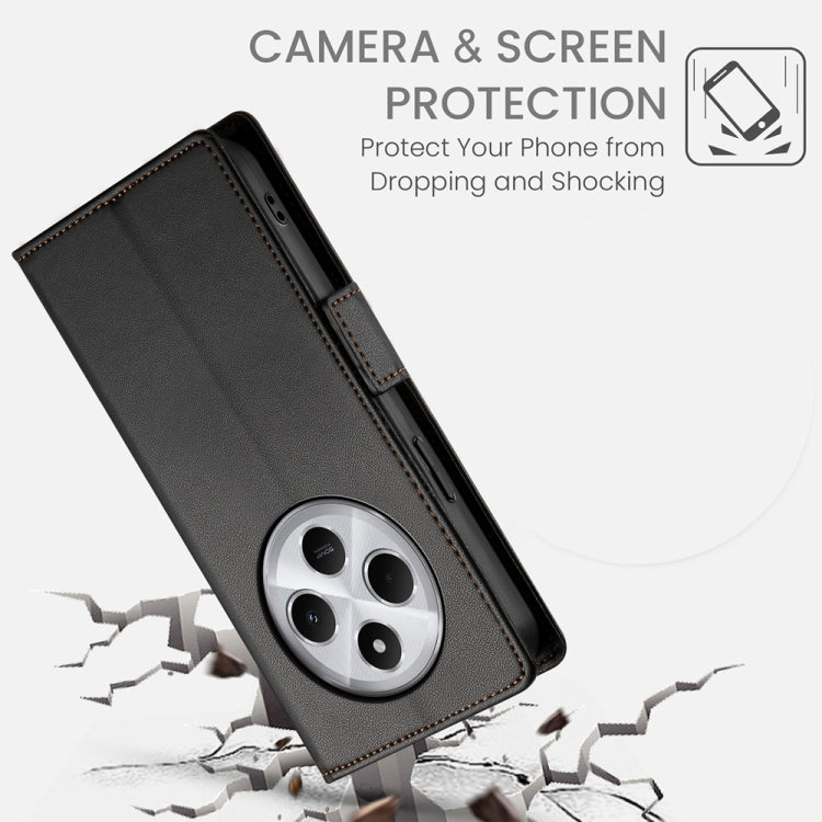For Redmi 14C 4G Side Buckle Magnetic Frosted Leather Phone Case