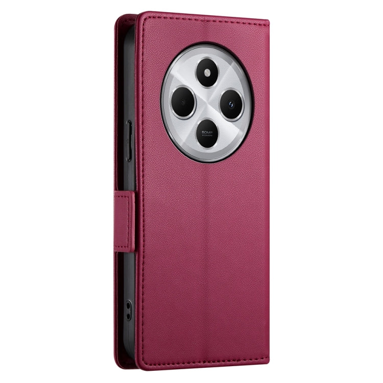 For Redmi 14C 4G Side Buckle Magnetic Frosted Leather Phone Case