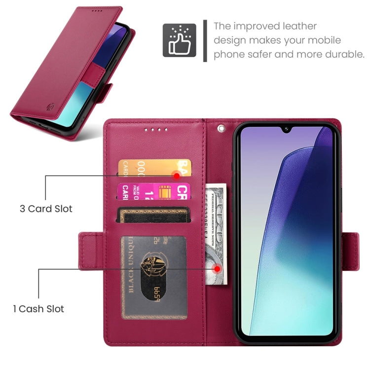 For Redmi 14C 4G Side Buckle Magnetic Frosted Leather Phone Case