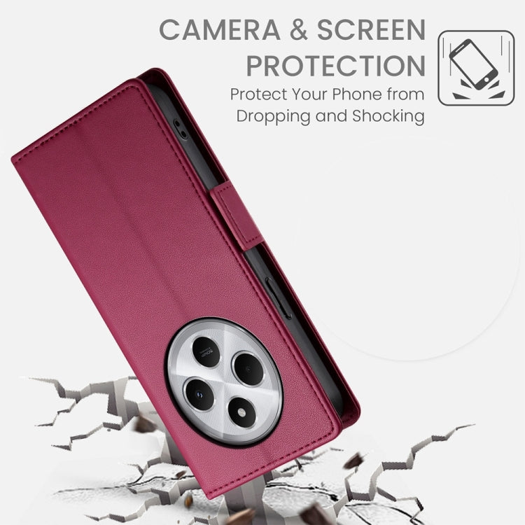 For Redmi 14C 4G Side Buckle Magnetic Frosted Leather Phone Case