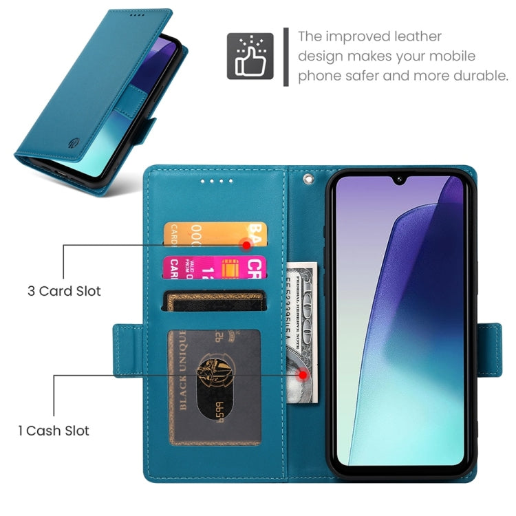 For Redmi 14C 4G Side Buckle Magnetic Frosted Leather Phone Case