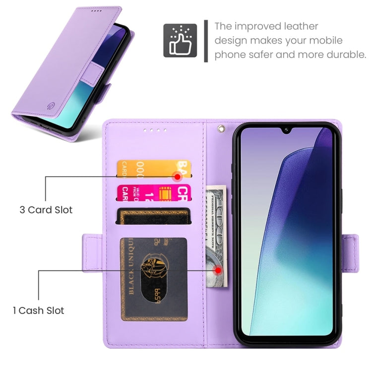 For Redmi 14C 4G Side Buckle Magnetic Frosted Leather Phone Case