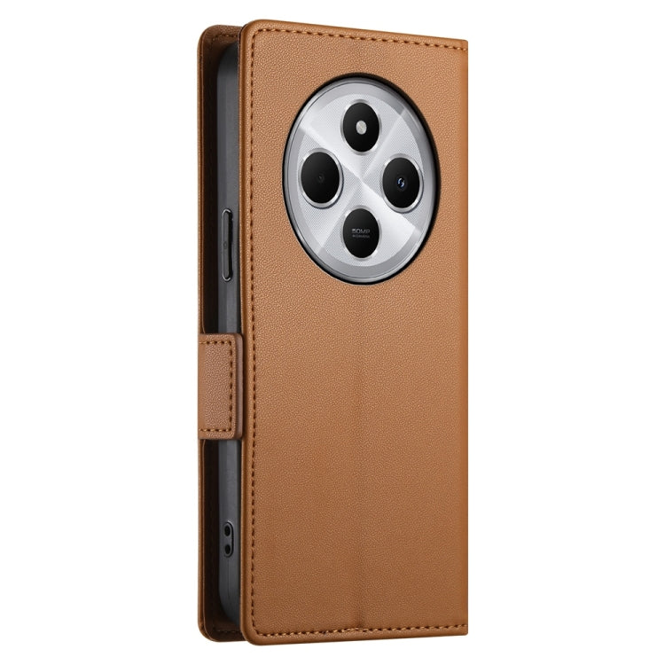 For Redmi 14C 4G Side Buckle Magnetic Frosted Leather Phone Case