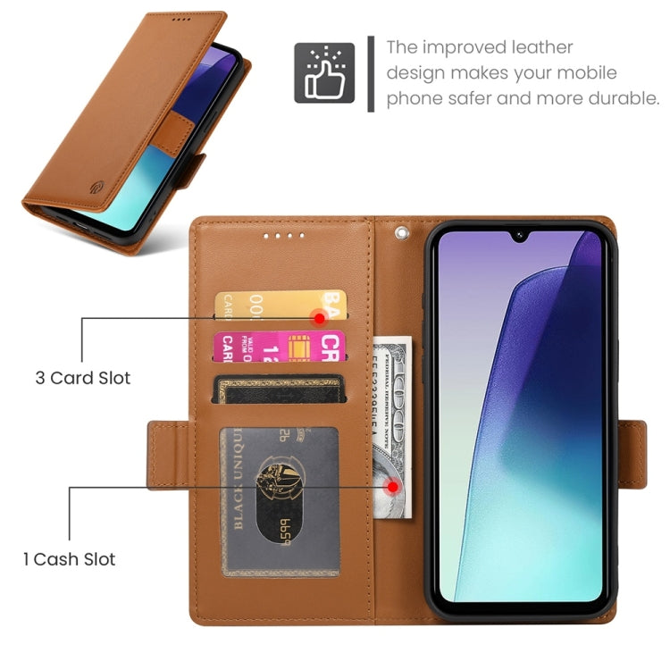 For Redmi 14C 4G Side Buckle Magnetic Frosted Leather Phone Case