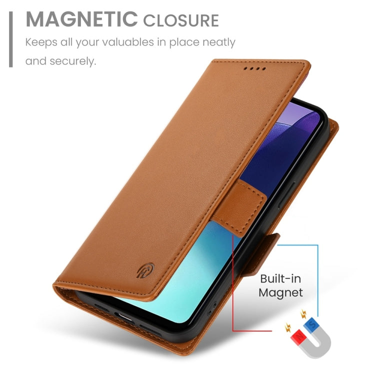 For Redmi 14C 4G Side Buckle Magnetic Frosted Leather Phone Case