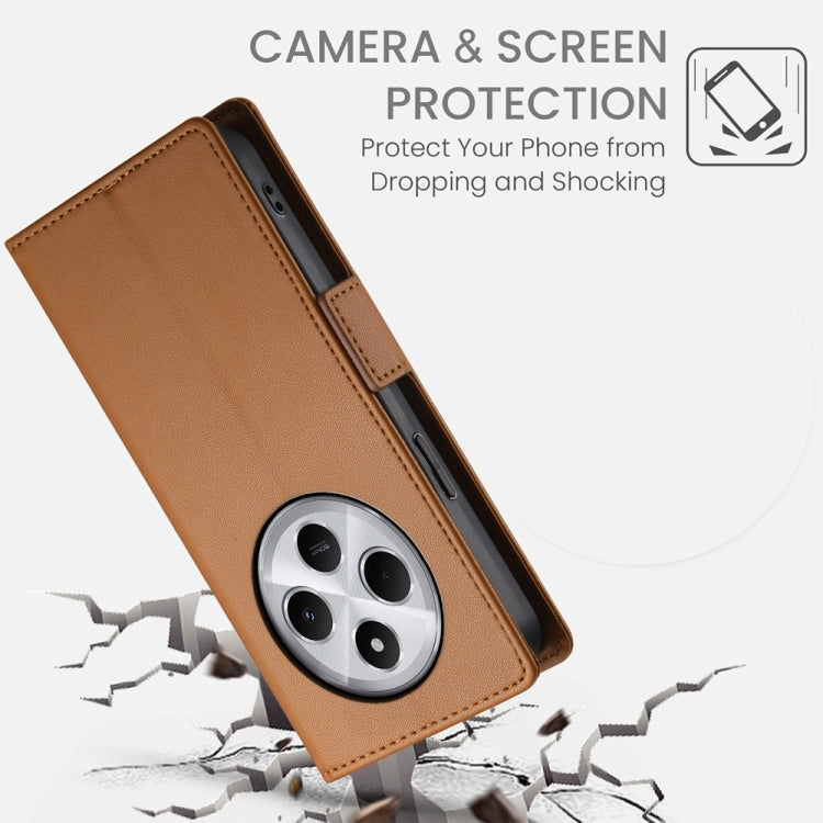 For Redmi 14C 4G Side Buckle Magnetic Frosted Leather Phone Case