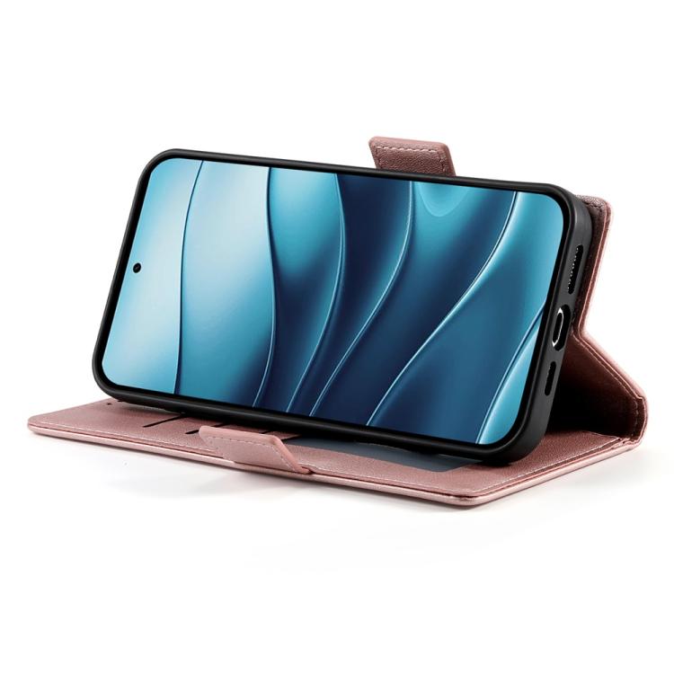 For Redmi Note 14 4G 163.25mm Global Side Buckle Magnetic Frosted Leather Phone Case