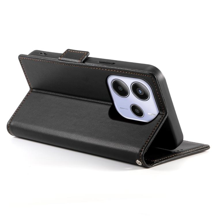 For Redmi Note 14 4G 163.25mm Global Side Buckle Magnetic Frosted Leather Phone Case