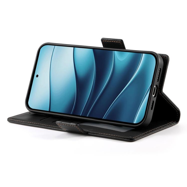 For Redmi Note 14 4G 163.25mm Global Side Buckle Magnetic Frosted Leather Phone Case