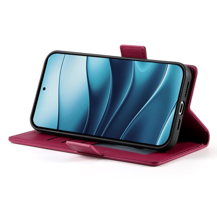 For Redmi Note 14 4G 163.25mm Global Side Buckle Magnetic Frosted Leather Phone Case