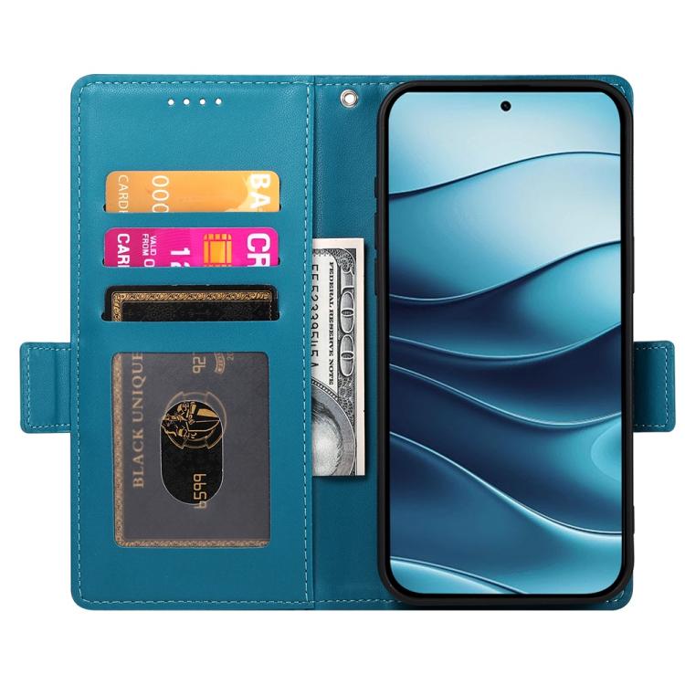 For Redmi Note 14 4G 163.25mm Global Side Buckle Magnetic Frosted Leather Phone Case