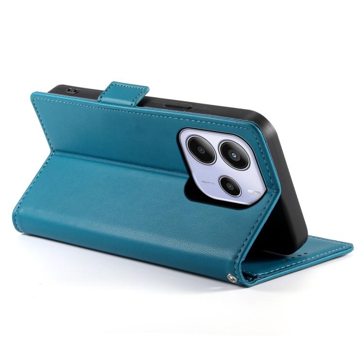 For Redmi Note 14 4G 163.25mm Global Side Buckle Magnetic Frosted Leather Phone Case