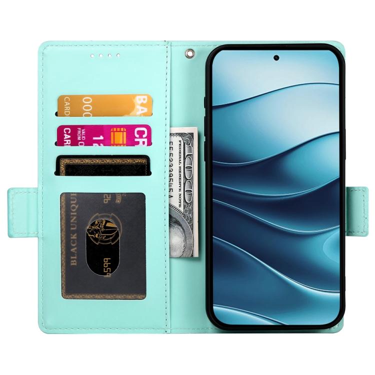For Redmi Note 14 4G 163.25mm Global Side Buckle Magnetic Frosted Leather Phone Case