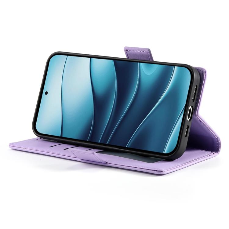 For Redmi Note 14 4G 163.25mm Global Side Buckle Magnetic Frosted Leather Phone Case