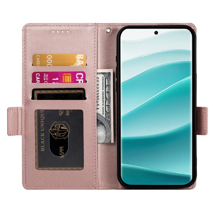 For Redmi Note 14 Pro 4G Side Buckle Magnetic Frosted Leather Phone Case