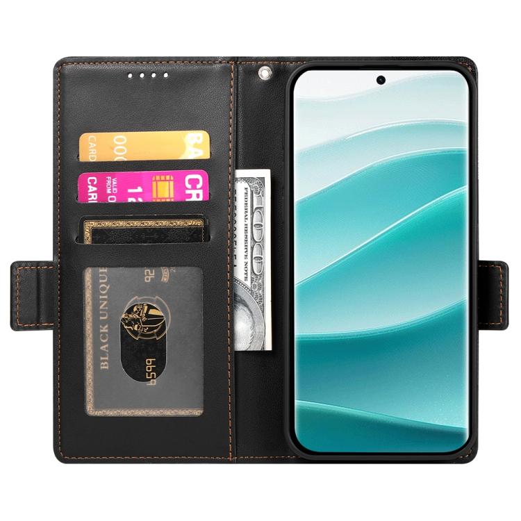 For Redmi Note 14 Pro 4G Side Buckle Magnetic Frosted Leather Phone Case