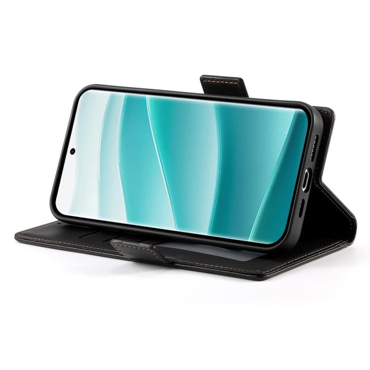 For Redmi Note 14 Pro 4G Side Buckle Magnetic Frosted Leather Phone Case